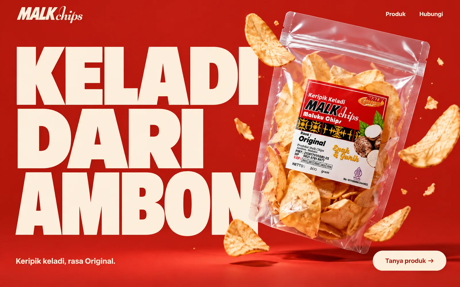 Sesudah: konsep halaman utama MALK Chips