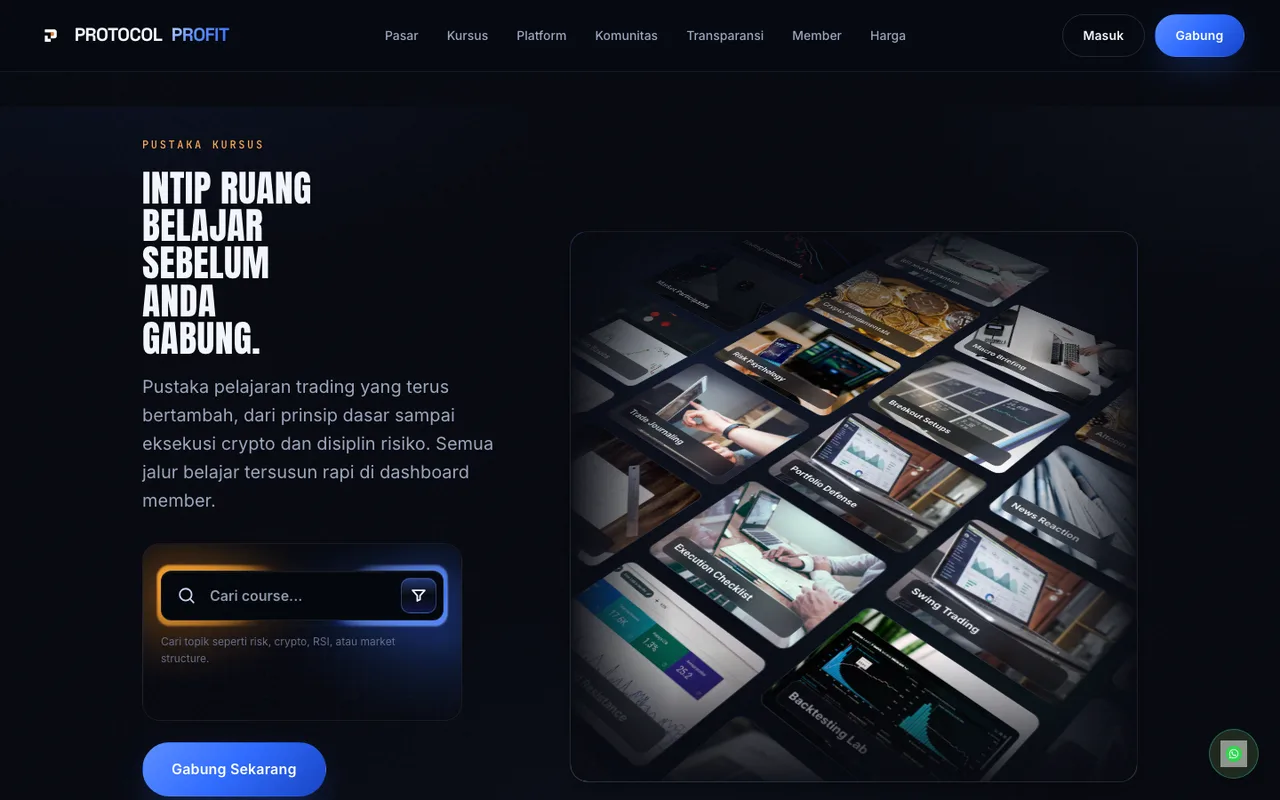 Tangkapan layar situs Protocol Profit